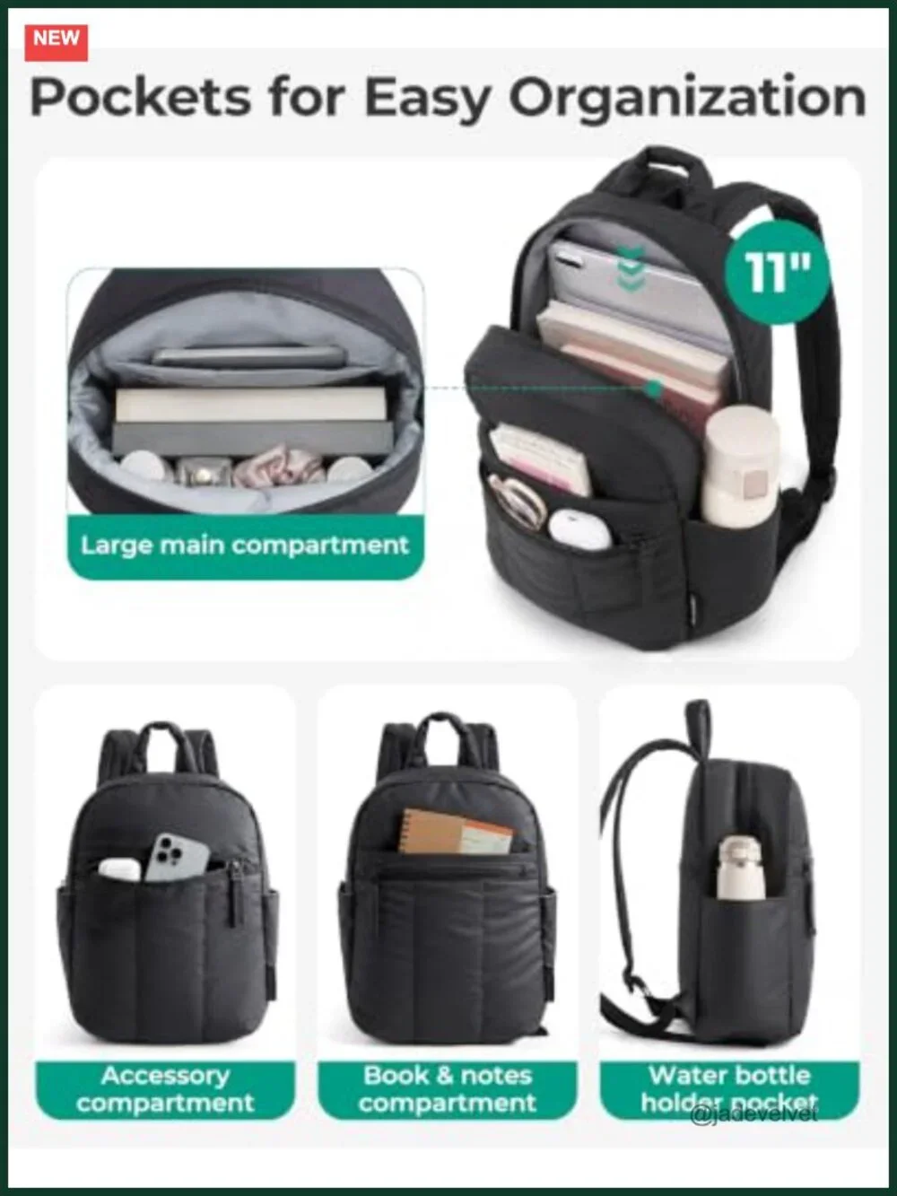 Mini Backpack Purse Lightweight Water-Resistant Tear-Resistant Tablet Pocket